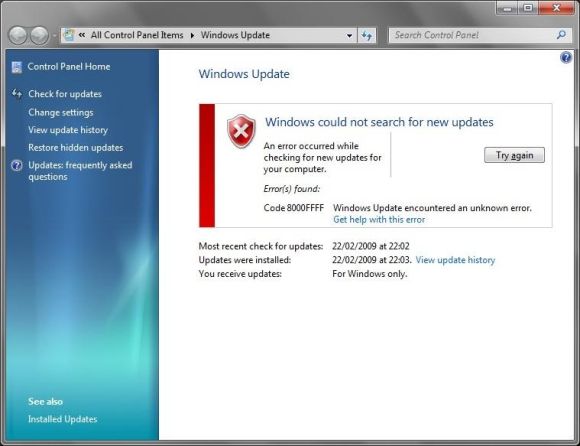 Cómo intentar solventar un error a la hora de realizar Windows Update (Error 80240016)